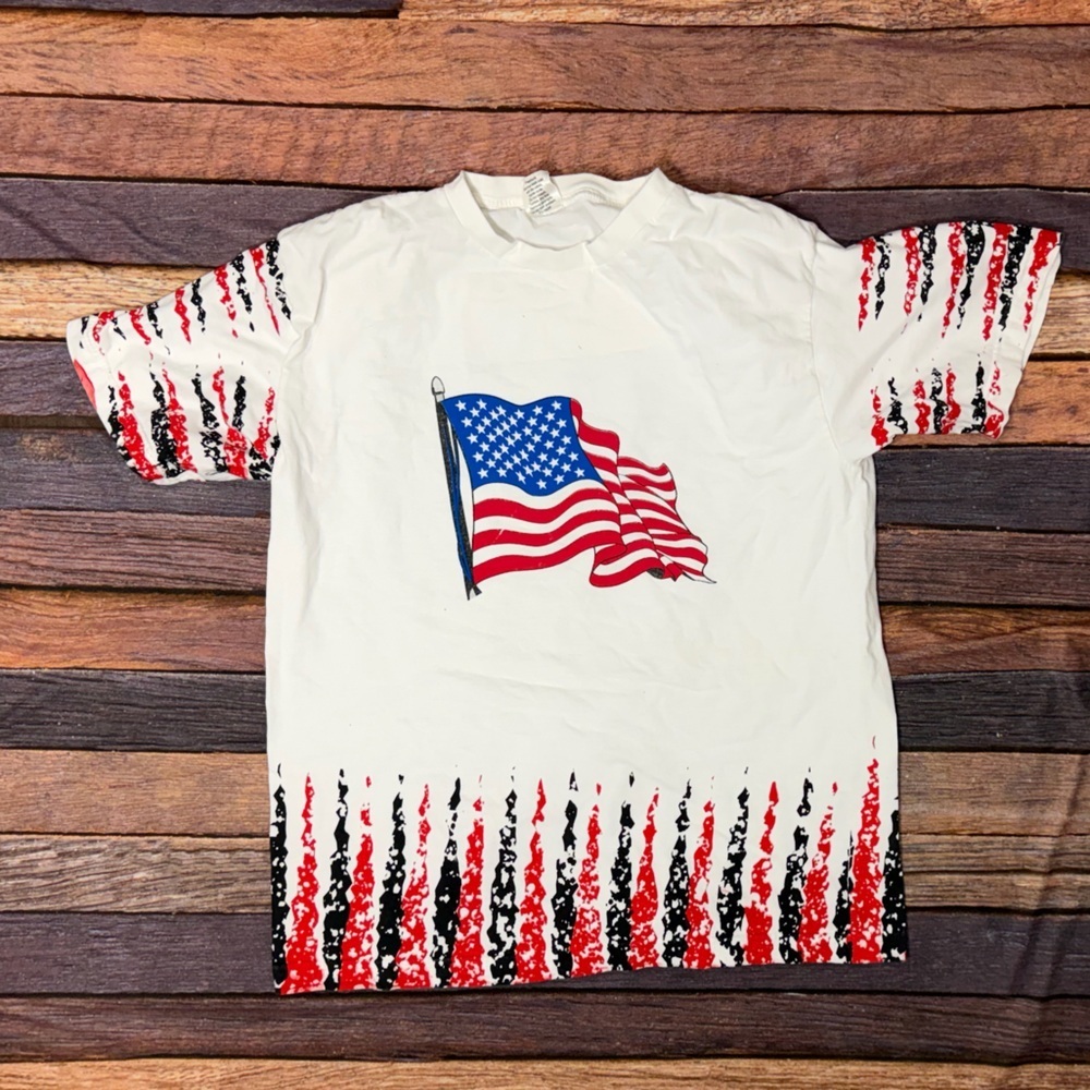 Vintage American Flag USA America Y2K Crewneck USA Olympics  Tshirt